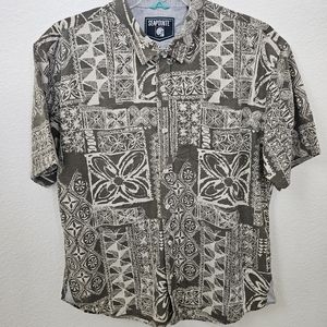 Reclaimed Vintage Men's Tan Button down Short Sleeve Shirt